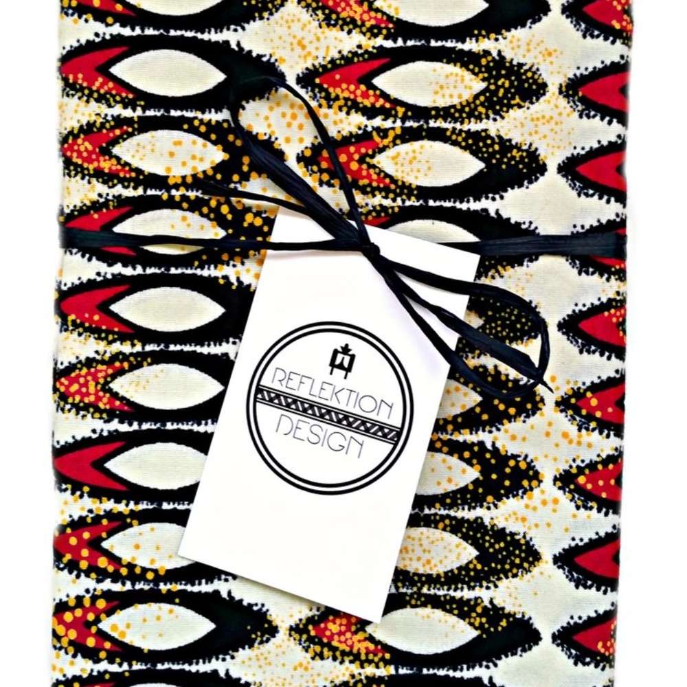 Black White Fuchsia Blue Ankara Fabric Head Wrap